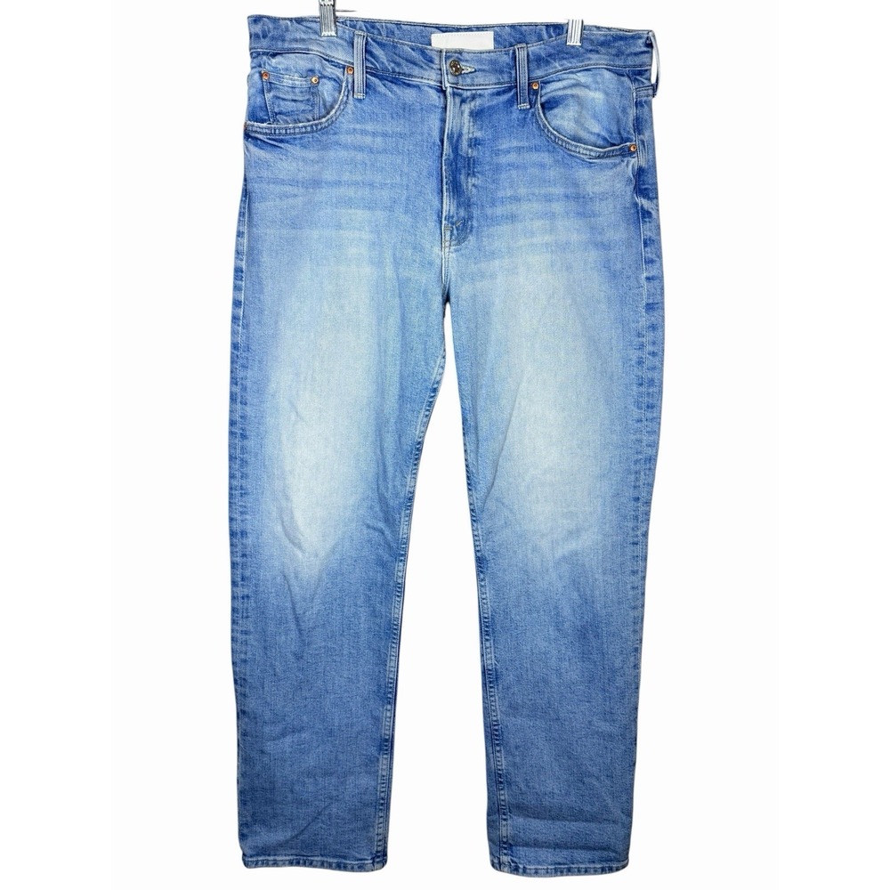 MOTHER The Smarty Pants Skimp Jeans‎ 32 Don't Be A Square Slim Blue Denim